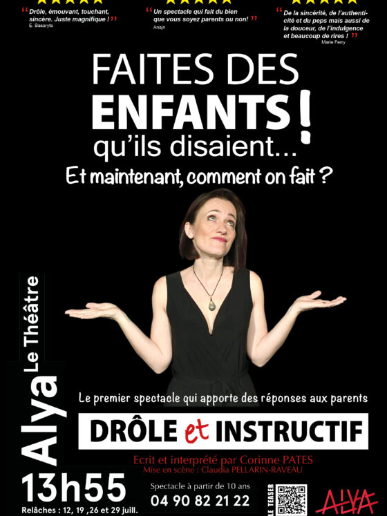 Affiche faites des enfants spectacle humour 2023